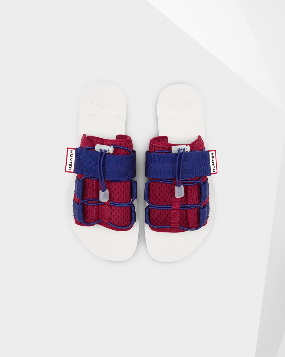 Mens Hunter Slides White/Red/Blue - Original Beach - 1893457-KO